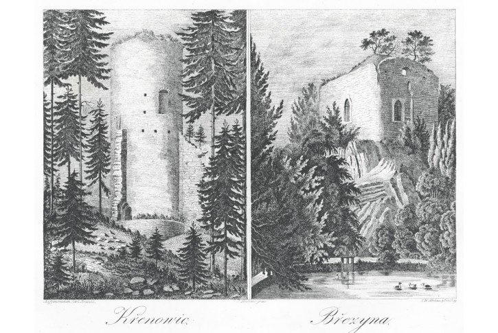 Křenovice Březyna, Heber , litografie, 1846