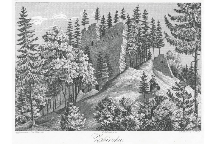 Zbirohy, Heber, litografie, 1845