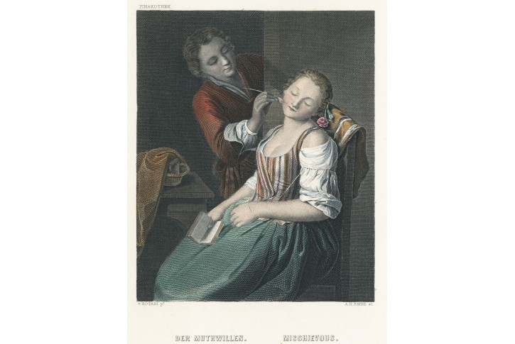 Svévolný kosmetika , Payne,kolor. oceloryt, 1860