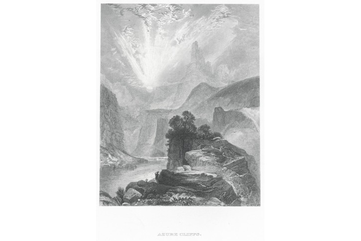 AZURE CLIFFS, GREEN RIVER, oceloryt, 1876