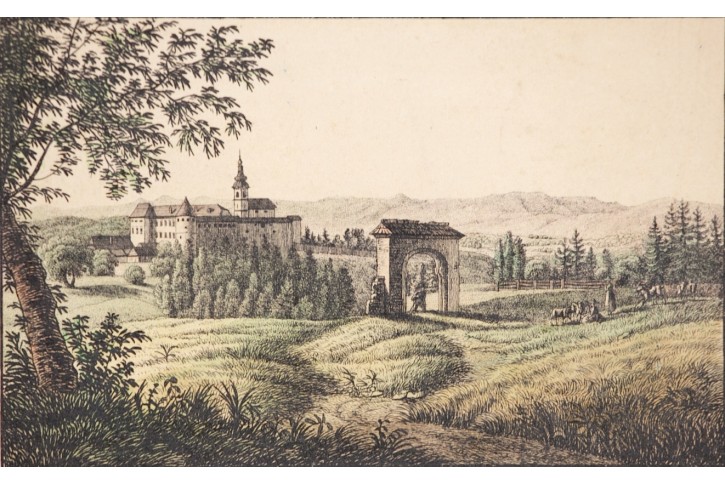 Hollenegg , Kaiser, kolorovaná litografie, 1835