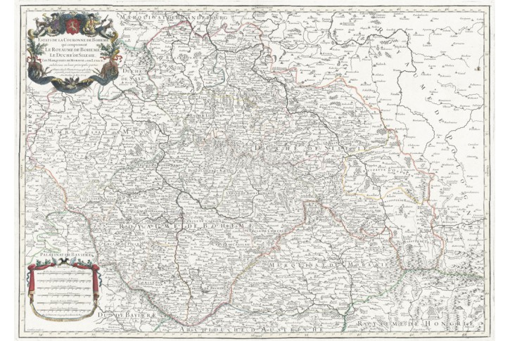 Jaillot A.H.: Estats Boheme,mědiryt 1704