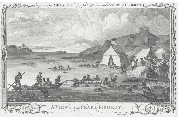 Lovci perel perly, mědiryt, 1782