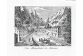 Mehadia Băile Herculane, litografie, (1850)