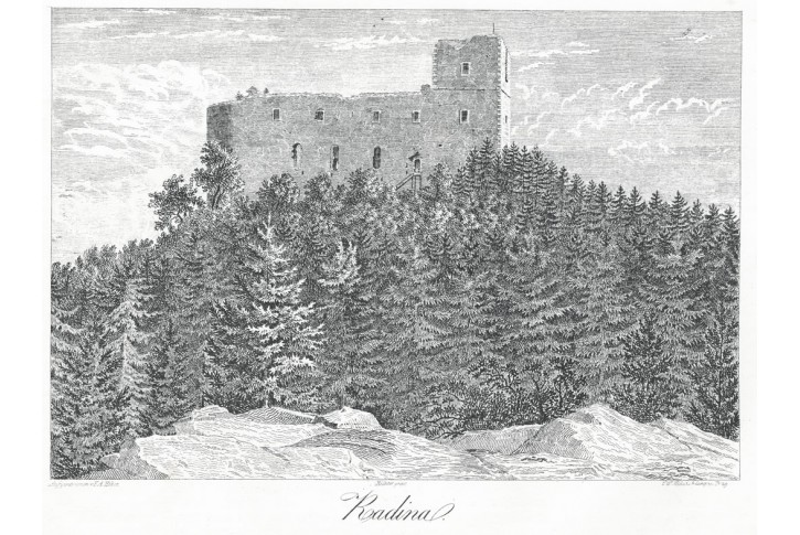 Radyně, Heber, litografie, 1843