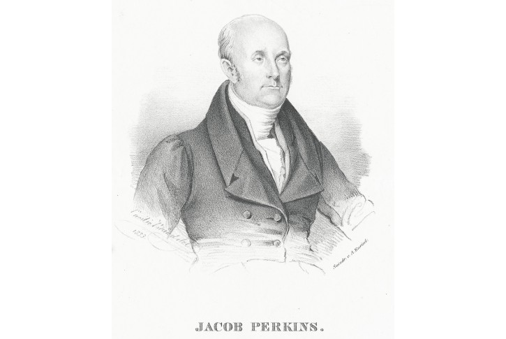 Jacob Perkins, litografie, (1830)