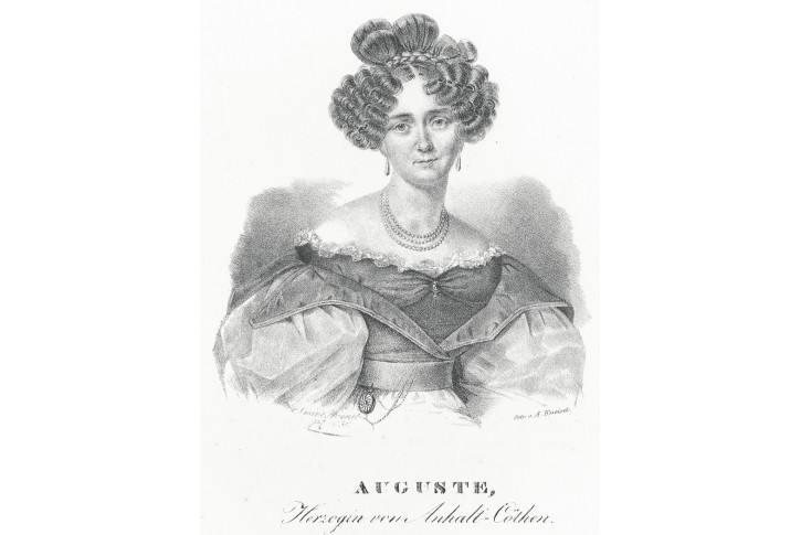 Auguste Anhalt Cöthen, litografie, (1830)