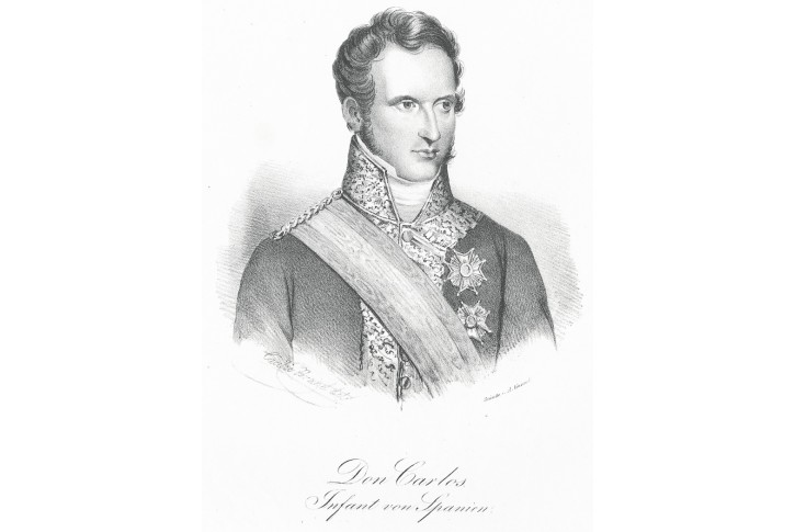 Don Carlos následník. litografie, (1830)