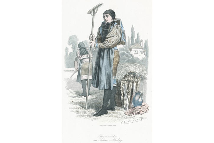 Sachsen Altenburg, kolor. dřevoryt, 1875