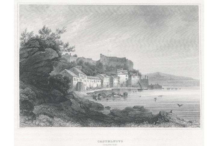 Herceg Novi - Castelnovo, Meyer, oceloryt, 1850