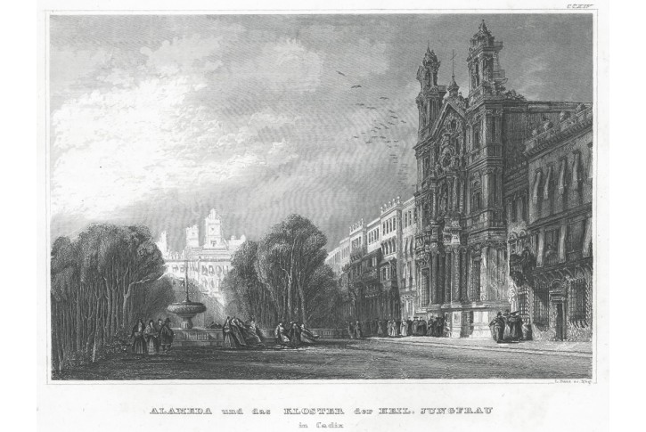 Cadiz Alameda, Meyer, oceloryt, 1850