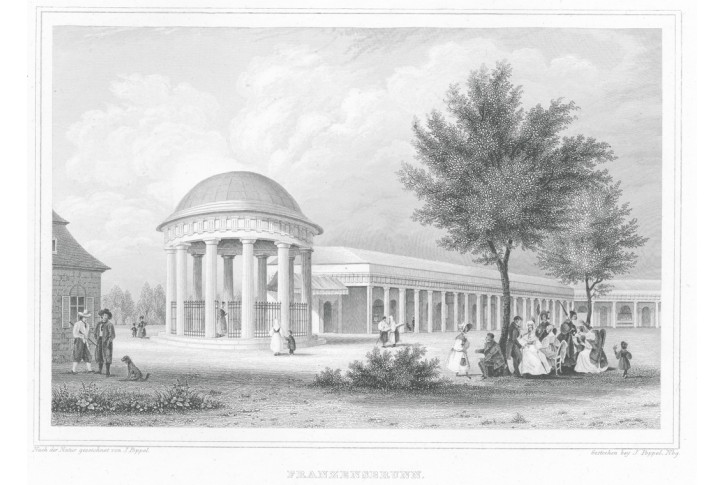 Františkovy Lázně, Lange, oceloryt, 1842