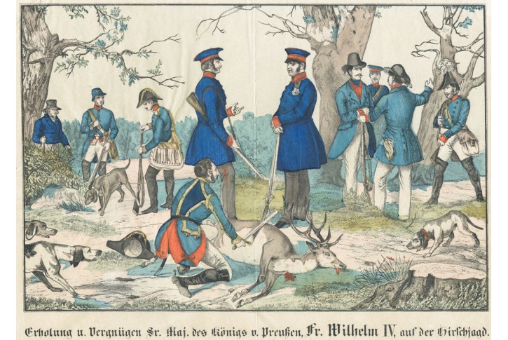 Fridrich Vilém IV., kolor. litografie, (1870)