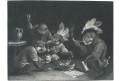 Opice kouří a pijí, Tenniers, akvatinta, (1800)