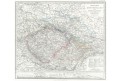 Čechy Morava Slezsko, Berghaus, oceloryt, 1868
