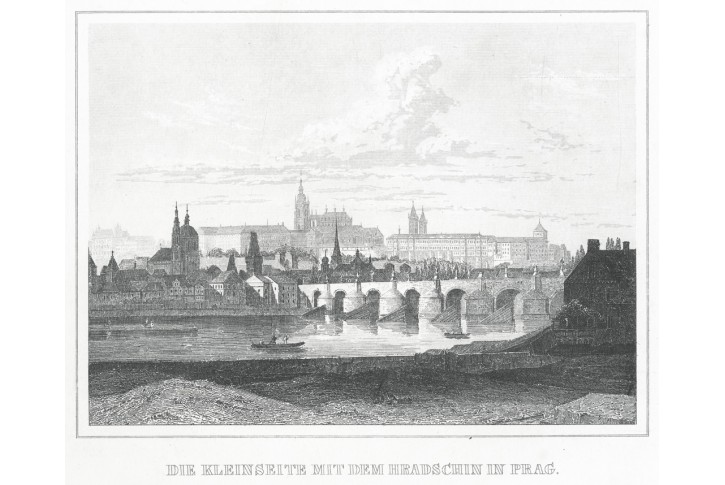 Praha Hradčany, Kleine Univer., oceloryt, (1840)