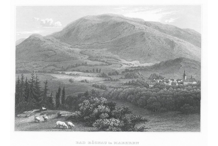 Rožnov pod Radhoštěm, Meyer, oceloryt, 1850
