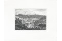 Karlovy Vary od Belvedere, Lange, oceloryt, 1842