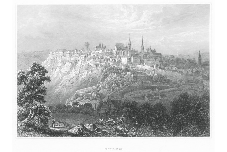 Znojmo, Meyer, oceloryt, 1850