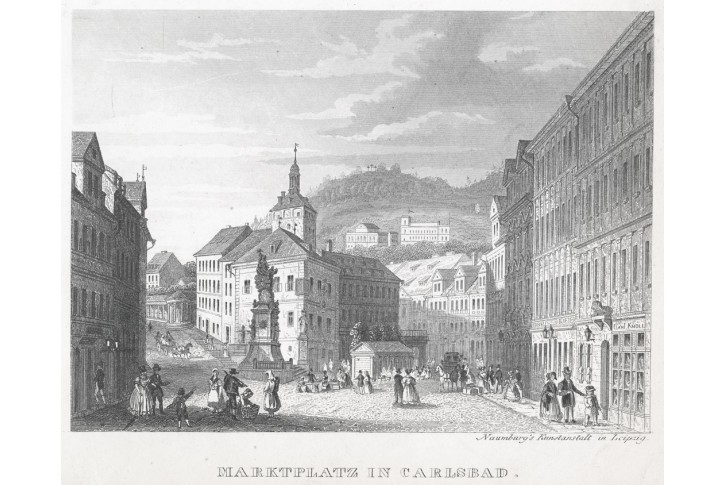 Karlovy Vary Náměstí, Naumburg,  oceloryt, (1830)