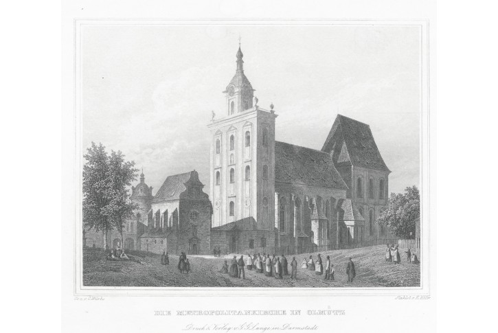 Olomouc sv. Václava, Lange, oceloryt, 1848