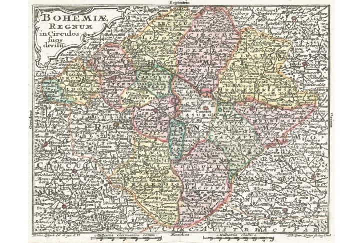 Lobeck - Lotter, Boemiae reg., kolor. mědiryt,1762