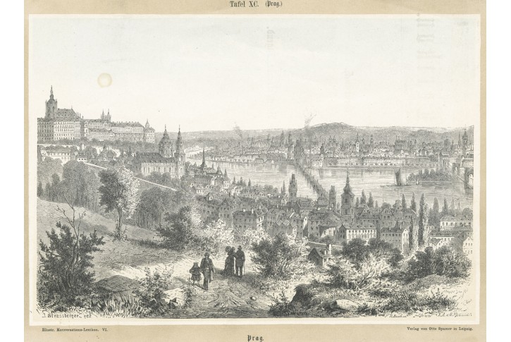 Praha, Spammer, xylografie, 1870