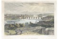 Praha od severu, Lange, kolor. oceloryt, 1841