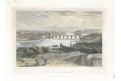 Praha od severu, Lange, kolor. oceloryt, 1841