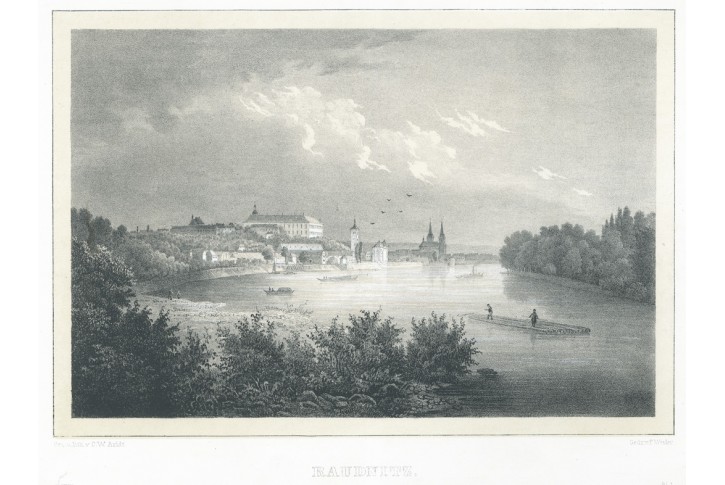 Roudnice N/L, Semmler, litografie, 1845