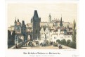 Praha, U Hybernů, litografie, Sandmann,1850