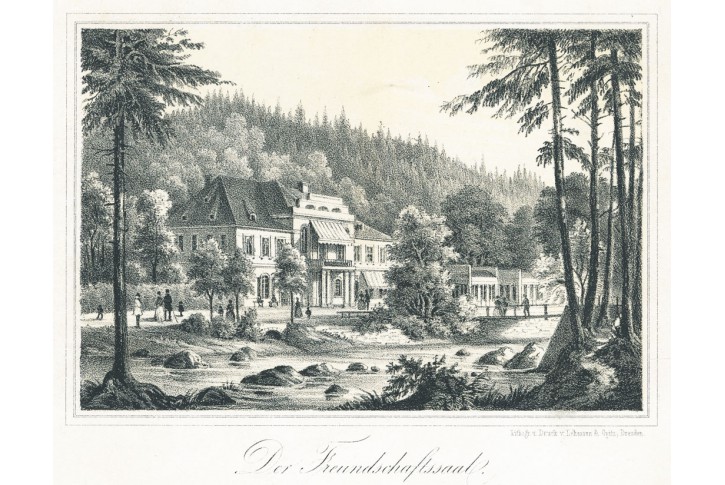 Karlovy Vary Freundschaftssaal, itografie, (1860)