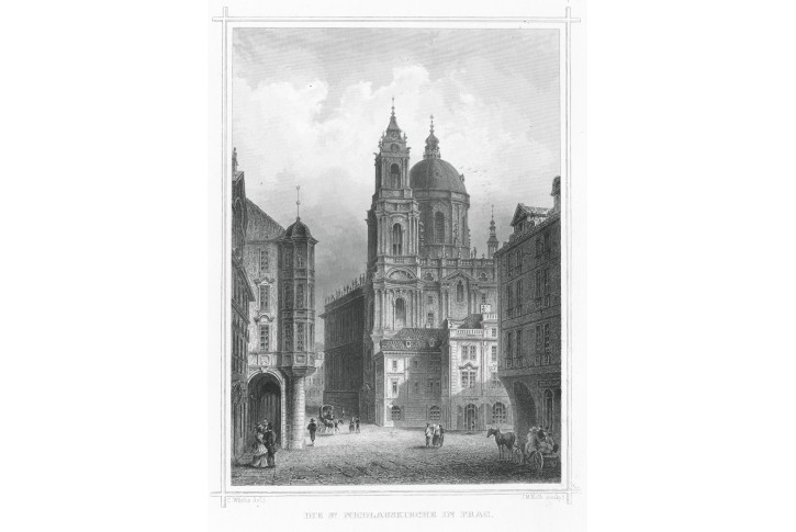 Praha Mikuláš Malostr, Ruthner, oceloryt, 1871