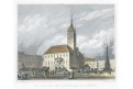 Olomouc – Radnice, Lange, kolor. oceloryt, 1848