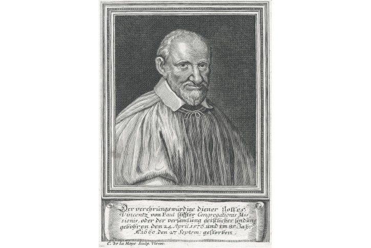 Vincenc z Pauly, Haye, mědiryt, (1680)