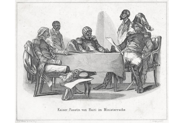 Haiti Král Faustin I., Medau, litografie, (1840)