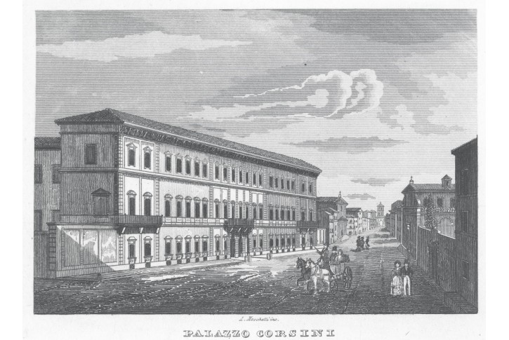 Roma Palazzo Corsini, mědiryt, (1830)