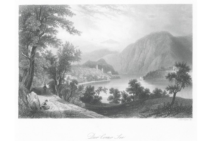 Lago di Como, Payne, oceloryt 1860
