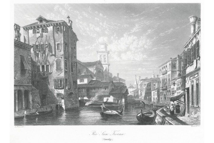 Venezia San Trovaso, Payne, oceloryt 1860