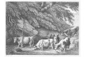 Dobytek napajedlo, Howit,  mědiryt, (1792)