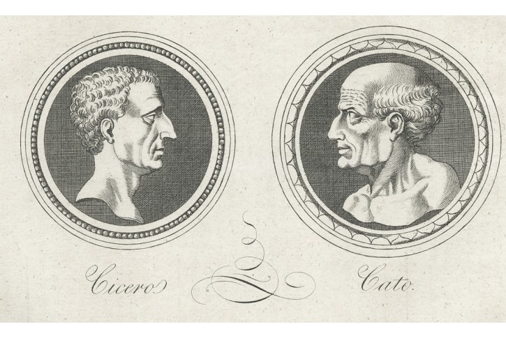 Cicero a Cato, Medau, mědiryt , (1830)