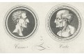 Cicero a Cato, Medau, mědiryt , (1830)