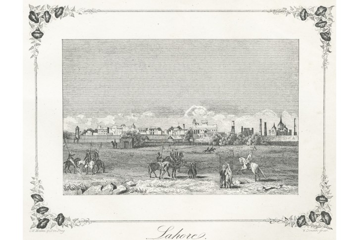 Láhaur Pakistan, Medau, litografie, 1841