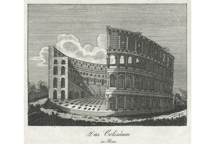 Roma Colosseo, Medau, mědiryt , 1829