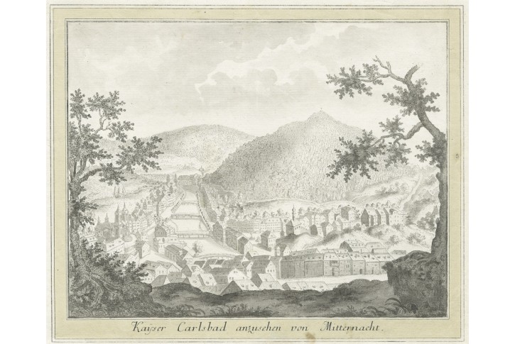 Karlovy Vary, akvatinta, (18. stol)