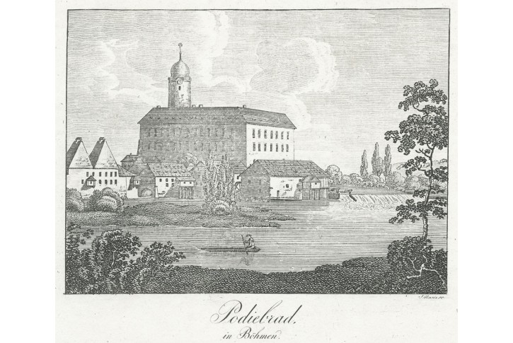 Poděbrady, Rainold, mědiryt, 1825