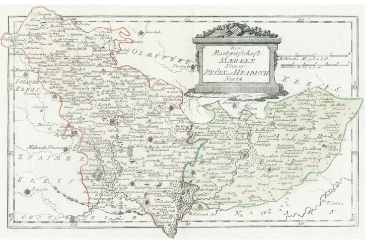 Reilly .: Brno a Hradiště, mědiryt 1789