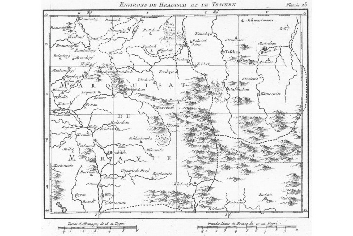 Hradiště a Těšín, mědiryt, (1860)