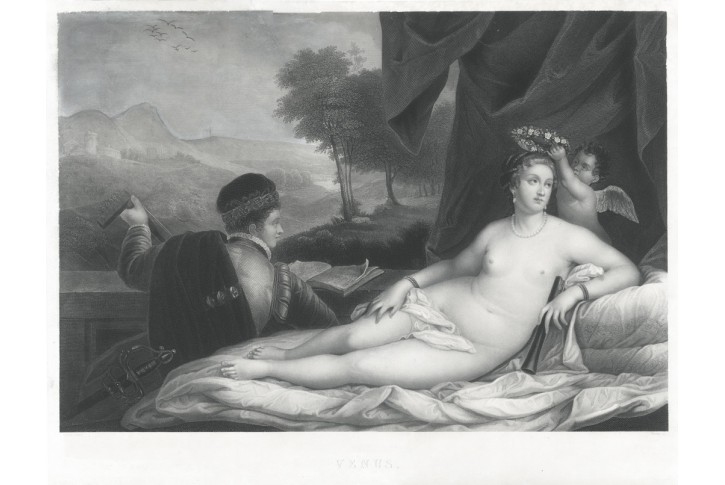 Venuše podle Tiziana, oceloryt, 1850