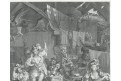 Herečky ve stodole,  Hogart -Cooke, lept, 1812